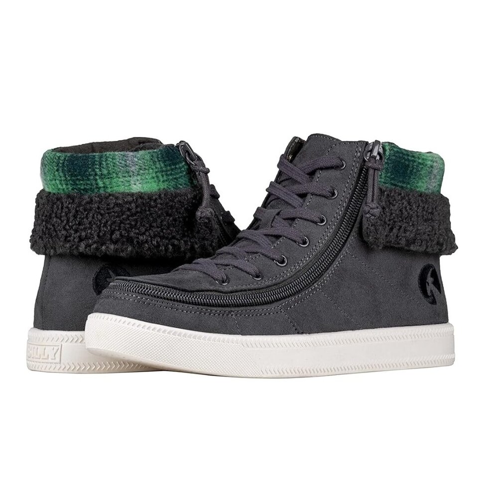NEW Billy Footwear Womens Cuff Sneaker Adaptive Boot Charcoal Size 9 M KF193
